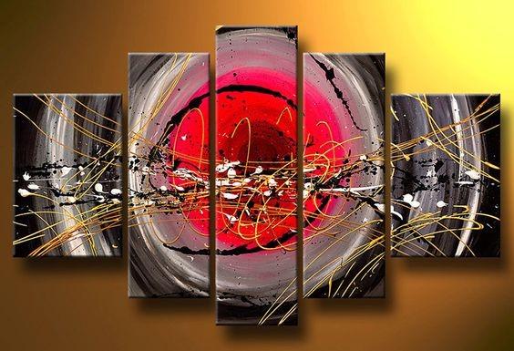 Abstract Painting, Canvas Painting Set, Extra Large Wall Art, Acrylic Art, 5 Piece Wall Painting-LargePaintingArt.com