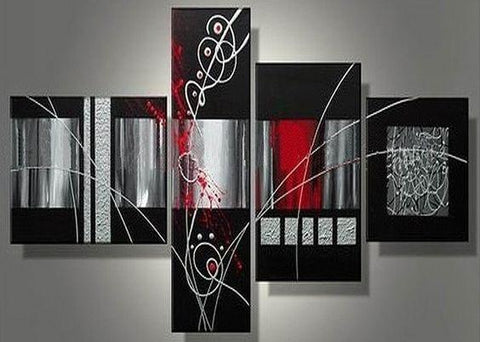 Modern Art, Contemporary Art, Abstract Painting, Living Room Wall Art, Black Abstract Wall Art, Extra Large Painting-LargePaintingArt.com