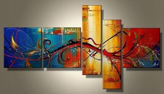 Large Wall Art, Abstract Painting, Huge Wall Art, Acrylic Art, 5 Panel Wall Painting, Hand Painted Art, Group Painting-LargePaintingArt.com