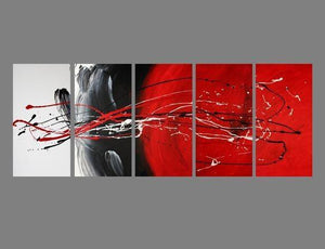 Living Room Wall Art, Black and Red, Abstract Art, Extra Large Wall Art, Huge Art, Large Painting, Modern Art, Painting for Sale-LargePaintingArt.com