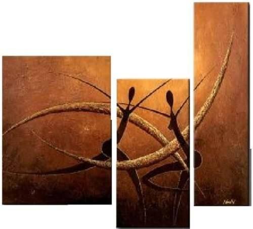 Canvas Painting, Abstract Art, Abstract Painting, Dancing Figure Painting, Bedroom Wall Art, 3 Piece Wall Art-LargePaintingArt.com