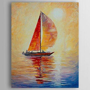 Canvas Painting, Sail Boat Painting, Kitchen Art Decor, Abstract Art, Canvas Wall Art, Art on Canvas-LargePaintingArt.com