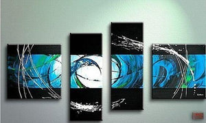Modern Art, Living Room Wall Decor, 4 Piece Canvas Painting, Abstract Wall Art, Extra Large Art, Art on Canvas-LargePaintingArt.com