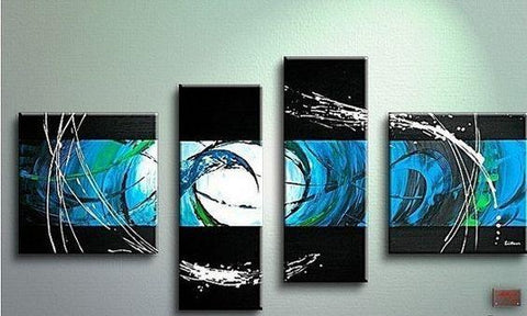 Modern Art, Living Room Wall Decor, 4 Piece Canvas Painting, Abstract Wall Art, Extra Large Art, Art on Canvas-LargePaintingArt.com