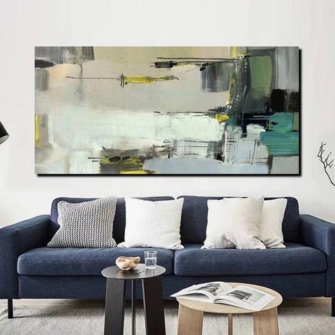 Acrylic Abstract Painting Behind Sofa, Large Painting on Canvas, Living Room Wall Art Paintings, Buy Paintings Online, Acrylic Painting for Sale-LargePaintingArt.com