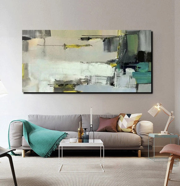 Acrylic Abstract Painting Behind Sofa, Large Painting on Canvas, Living Room Wall Art Paintings, Buy Paintings Online, Acrylic Painting for Sale-LargePaintingArt.com
