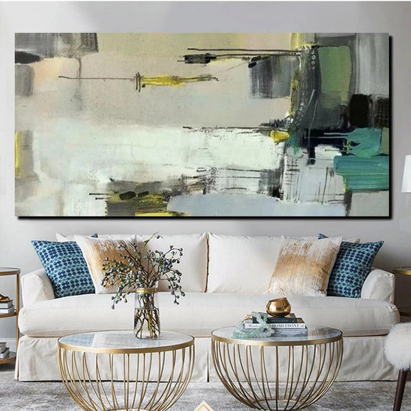 Acrylic Abstract Painting Behind Sofa, Large Painting on Canvas, Living Room Wall Art Paintings, Buy Paintings Online, Acrylic Painting for Sale-LargePaintingArt.com
