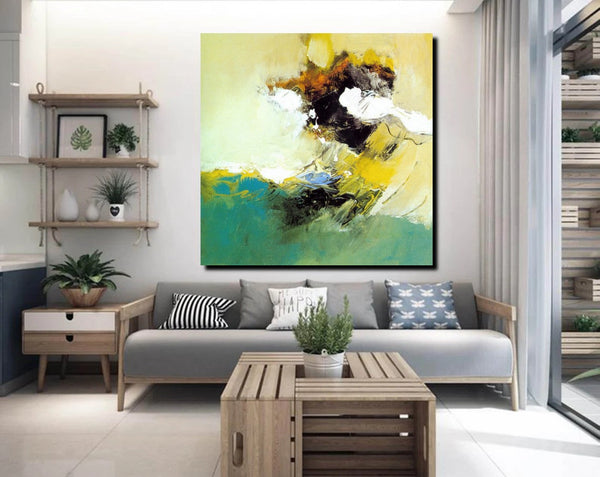 Acrylic Painting for Bedroom, Modern Canvas Painting, Contemporary Artwork, Green Abstract Acrylic Paintings, Hand Painted Canvas Art-LargePaintingArt.com