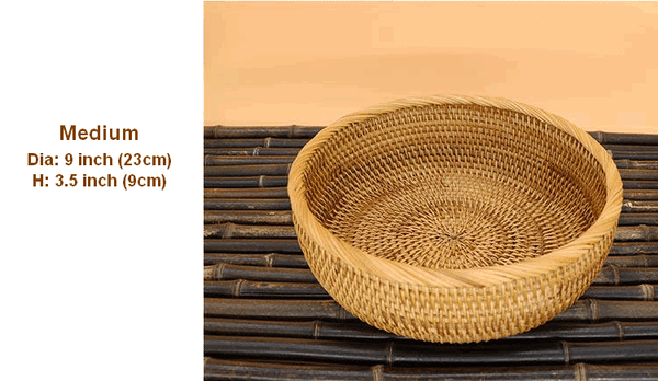 Handmade Round Basket, Woven Basket, Woven Basket, Home Decor, Rustic Basket - Silvia Home Craft