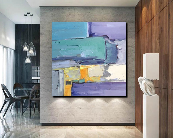 Canvas Painting for Living Room, Simple Modern Paintings, Blue Abstract Modern Paintings, Acrylic Painting on Canvas, Hand Painted Canvas Art-LargePaintingArt.com