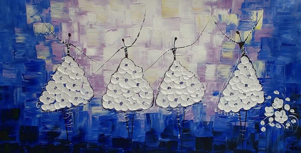 Modern Abstract Painting, Bedroom Canvas Painting, Acrylic Wall Art Painting, Ballet Dancer Painting, Abstract Art for Sale-LargePaintingArt.com