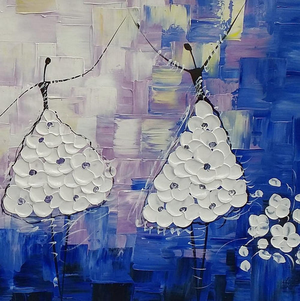 Modern Abstract Painting, Bedroom Canvas Painting, Acrylic Wall Art Painting, Ballet Dancer Painting, Abstract Art for Sale-LargePaintingArt.com