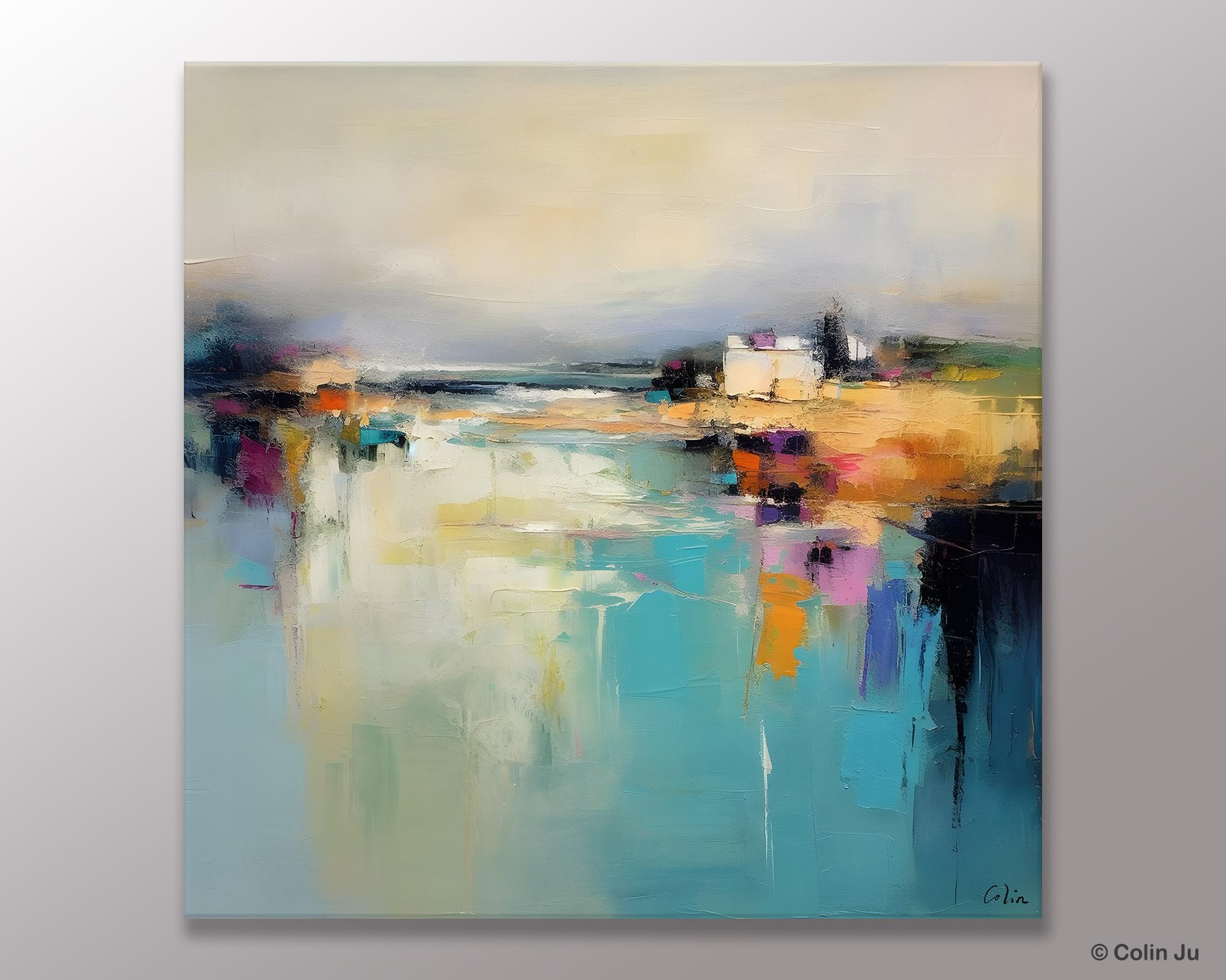 Abstract Landscape Painting on Canvas, Extra Large Original Artwork, Large Paintings for Bedroom, Oversized Contemporary Wall Art Paintings-LargePaintingArt.com