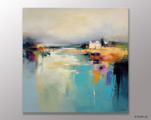 Abstract Landscape Painting on Canvas, Extra Large Original Artwork, Large Paintings for Bedroom, Oversized Contemporary Wall Art Paintings-LargePaintingArt.com