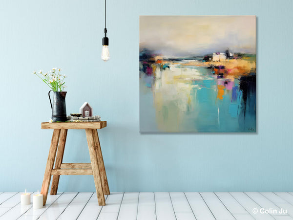 Abstract Landscape Painting on Canvas, Extra Large Original Artwork, Large Paintings for Bedroom, Oversized Contemporary Wall Art Paintings-LargePaintingArt.com