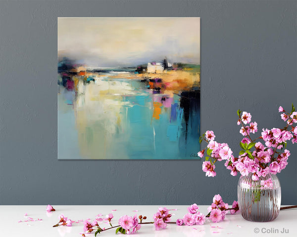 Abstract Landscape Painting on Canvas, Extra Large Original Artwork, Large Paintings for Bedroom, Oversized Contemporary Wall Art Paintings-LargePaintingArt.com