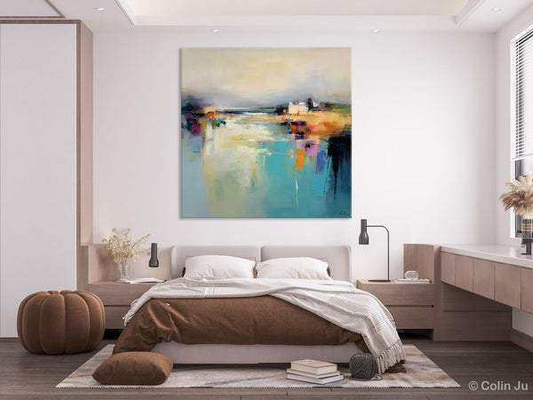 Abstract Landscape Painting on Canvas, Extra Large Original Artwork, Large Paintings for Bedroom, Oversized Contemporary Wall Art Paintings-LargePaintingArt.com