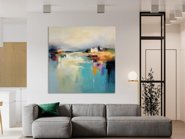 Abstract Landscape Painting on Canvas, Extra Large Original Artwork, Large Paintings for Bedroom, Oversized Contemporary Wall Art Paintings-LargePaintingArt.com