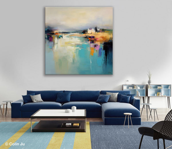 Abstract Landscape Painting on Canvas, Extra Large Original Artwork, Large Paintings for Bedroom, Oversized Contemporary Wall Art Paintings-LargePaintingArt.com
