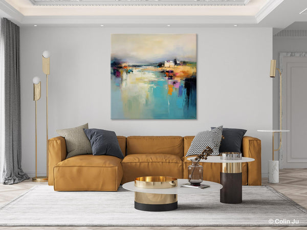 Abstract Landscape Painting on Canvas, Extra Large Original Artwork, Large Paintings for Bedroom, Oversized Contemporary Wall Art Paintings-LargePaintingArt.com