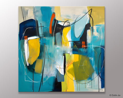 Acrylic Painting for Living Room, Contemporary Abstract Artwork, Extra Large Wall Art Paintings, Original Modern Artwork on Canvas-LargePaintingArt.com
