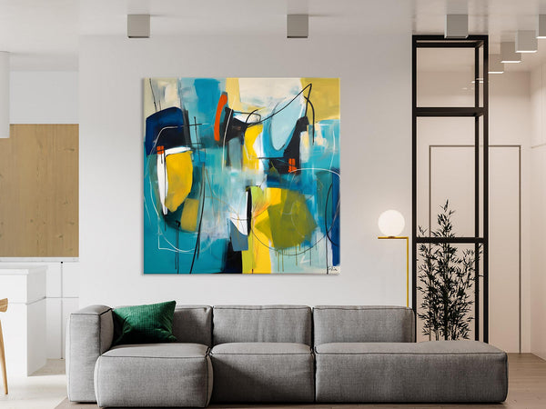 Acrylic Painting for Living Room, Contemporary Abstract Artwork, Extra Large Wall Art Paintings, Original Modern Artwork on Canvas-LargePaintingArt.com