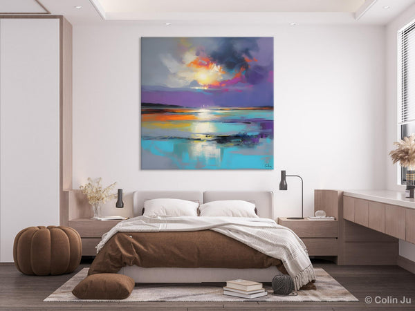 Large Abstract Painting for Living Room, Original Abstract Wall Art, Landscape Acrylic Art, Landscape Canvas Art, Hand Painted Canvas Art-LargePaintingArt.com