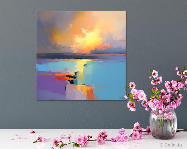 Canvas Painting for Living Room, Original Modern Wall Art Painting, Abstract Landscape Paintings, Oversized Contemporary Abstract Artwork-LargePaintingArt.com