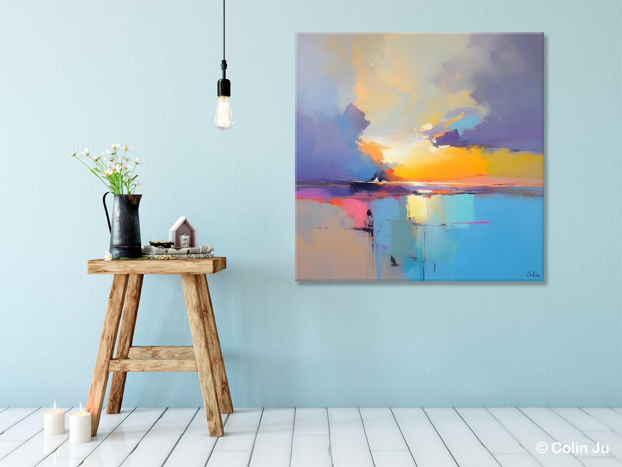 Original Modern Wall Art Painting, Abstract Landscape Paintings, Canvas Painting for Living Room, Oversized Contemporary Abstract Artwork-LargePaintingArt.com