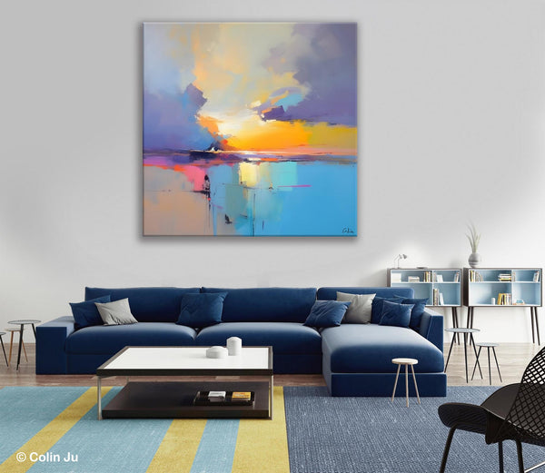 Original Modern Wall Art Painting, Abstract Landscape Paintings, Canvas Painting for Living Room, Oversized Contemporary Abstract Artwork-LargePaintingArt.com