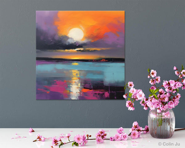 Abstract Landscape Artwork, Landscape Painting on Canvas, Hand Painted Canvas Art, Contemporary Wall Art Paintings, Extra Large Original Art-LargePaintingArt.com