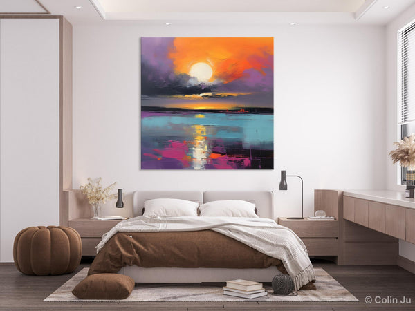 Abstract Landscape Artwork, Landscape Painting on Canvas, Hand Painted Canvas Art, Contemporary Wall Art Paintings, Extra Large Original Art-LargePaintingArt.com