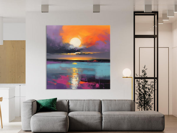 Abstract Landscape Artwork, Landscape Painting on Canvas, Hand Painted Canvas Art, Contemporary Wall Art Paintings, Extra Large Original Art-LargePaintingArt.com