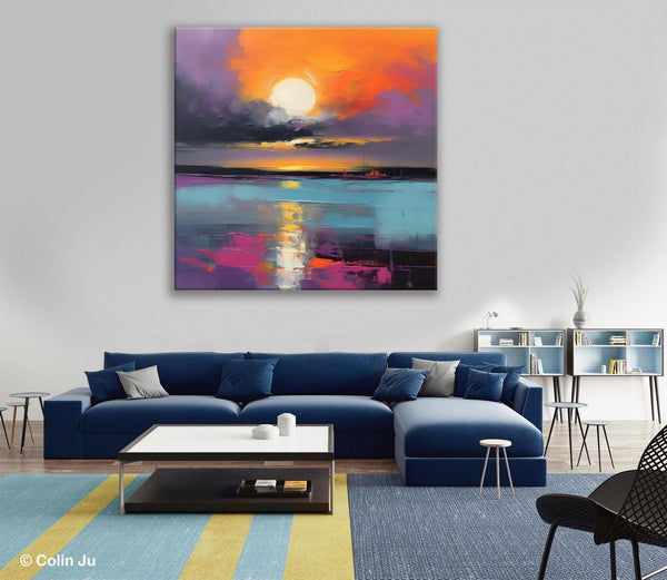 Abstract Landscape Artwork, Landscape Painting on Canvas, Hand Painted Canvas Art, Contemporary Wall Art Paintings, Extra Large Original Art-LargePaintingArt.com
