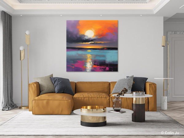 Abstract Landscape Artwork, Landscape Painting on Canvas, Hand Painted Canvas Art, Contemporary Wall Art Paintings, Extra Large Original Art-LargePaintingArt.com