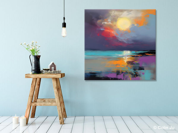Abstract Landscape Paintings, Simple Wall Art Ideas, Original Landscape Abstract Painting, Large Landscape Canvas Paintings, Buy Art Online-LargePaintingArt.com