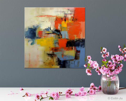 Abstract Wall Paintings, Contemporary Wall Art Paintings, Extra Large Paintings for Dining Room, Hand Painted Canvas Art, Original Artowrk-LargePaintingArt.com