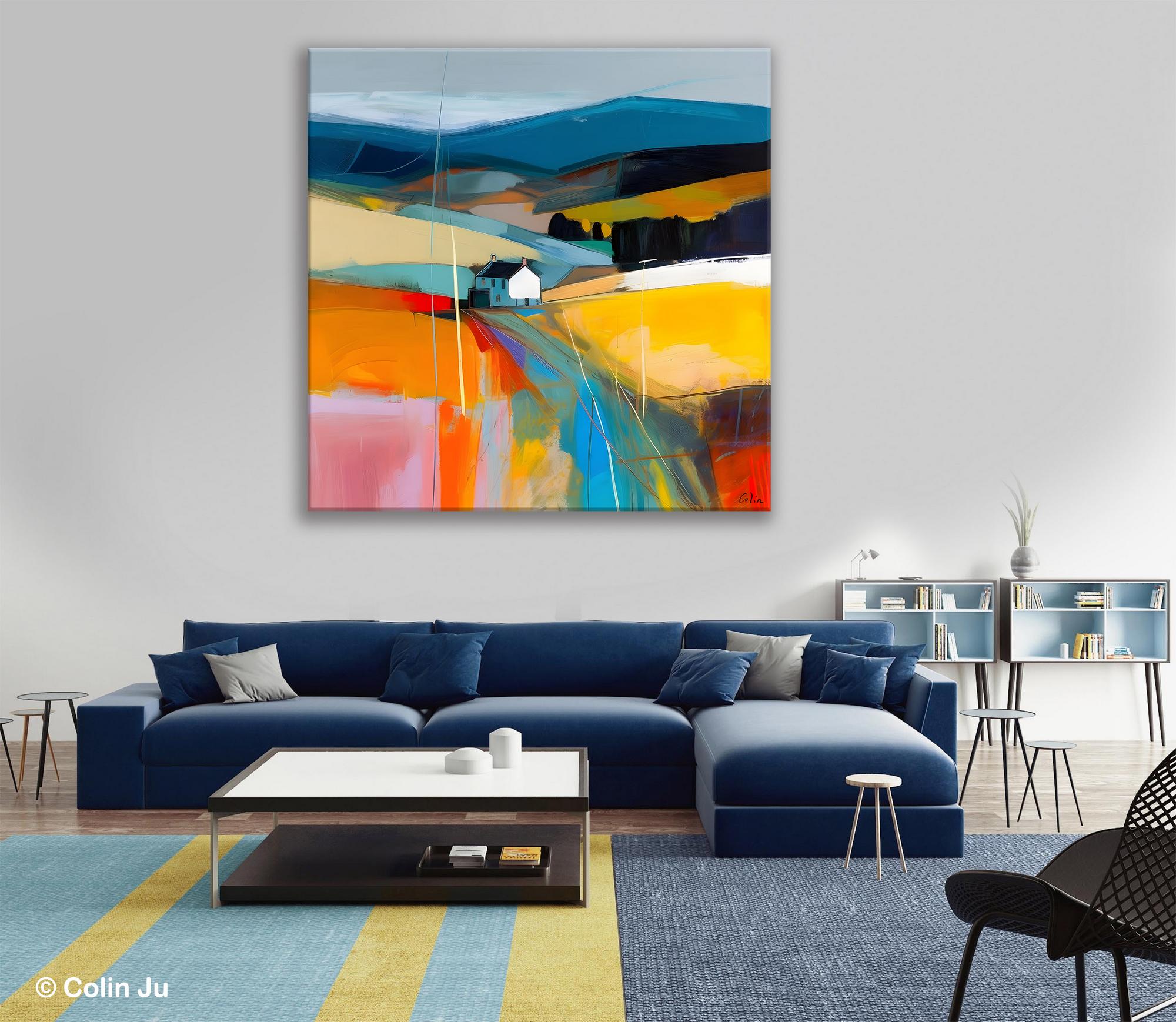 Contemporary Abstract Artwork, Acrylic Painting for Living Room, Oversized Wall Art Paintings, Original Modern Artwork on Canvas-LargePaintingArt.com