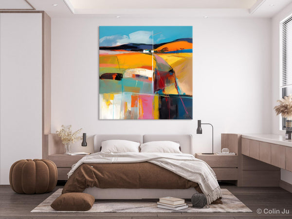Acrylic Painting for Living Room, Contemporary Abstract Landscape Artwork, Oversized Wall Art Paintings, Original Modern Paintings on Canvas-LargePaintingArt.com