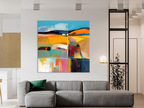 Acrylic Painting for Living Room, Contemporary Abstract Landscape Artwork, Oversized Wall Art Paintings, Original Modern Paintings on Canvas-LargePaintingArt.com