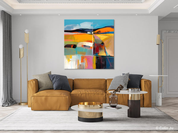 Acrylic Painting for Living Room, Contemporary Abstract Landscape Artwork, Oversized Wall Art Paintings, Original Modern Paintings on Canvas-LargePaintingArt.com