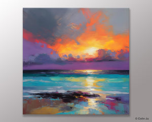 Extra Large Modern Wall Art, Landscape Canvas Paintings for Dining Room, Acrylic Painting on Canvas, Original Landscape Abstract Painting-LargePaintingArt.com