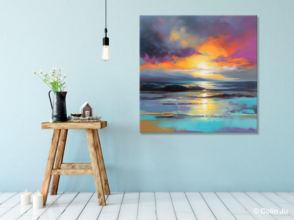 Large Art Painting for Living Room, Original Landscape Canvas Art, Contemporary Acrylic Painting on Canvas, Oversized Landscape Wall Art Paintings-LargePaintingArt.com