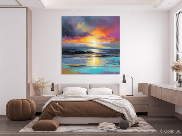 Large Art Painting for Living Room, Original Landscape Canvas Art, Contemporary Acrylic Painting on Canvas, Oversized Landscape Wall Art Paintings-LargePaintingArt.com