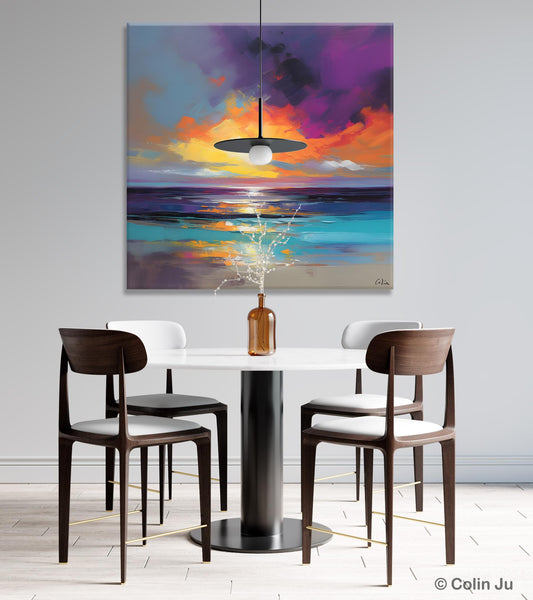 Contemporary Acrylic Painting on Canvas, Large Art Painting for Living Room, Original Landscape Canvas Art, Oversized Landscape Wall Art Paintings-LargePaintingArt.com