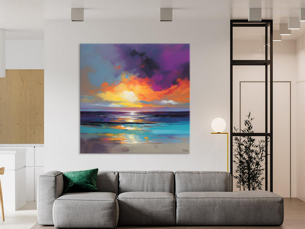 Contemporary Acrylic Painting on Canvas, Large Art Painting for Living Room, Original Landscape Canvas Art, Oversized Landscape Wall Art Paintings-LargePaintingArt.com