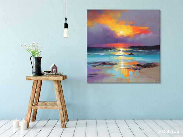 Abstract Landscape Painting for Living Room, Original Landscape Wall Art, Landscape Oil Paintings, Landscape Canvas Art, Hand Painted Canvas Art-LargePaintingArt.com