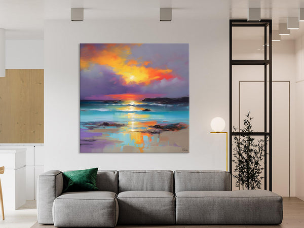 Abstract Landscape Painting for Living Room, Original Landscape Wall Art, Landscape Oil Paintings, Landscape Canvas Art, Hand Painted Canvas Art-LargePaintingArt.com