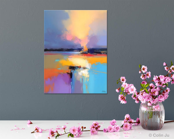 Canvas Painting for Bedroom, Landscape Canvas Painting, Abstract Landscape Painting, Original Landscape Art, Large Wall Art Paintings for Living Room-LargePaintingArt.com