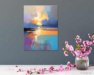 Landscape Canvas Painting, Abstract Landscape Painting, Original Landscape Art, Canvas Painting for Bedroom, Large Wall Art Paintings for Living Room-LargePaintingArt.com